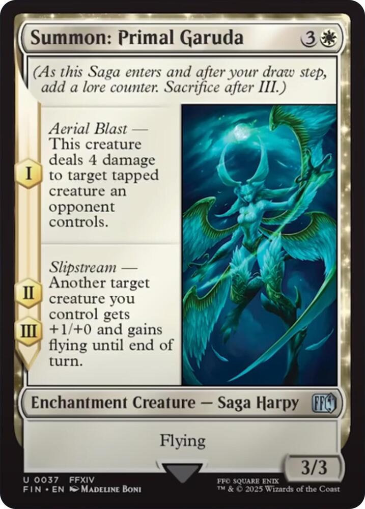 MTG Single Magic The Gathering Final Fantasy Summon: Primal Garuda Enchantment Creature Uncommon 37 - Geek Tech