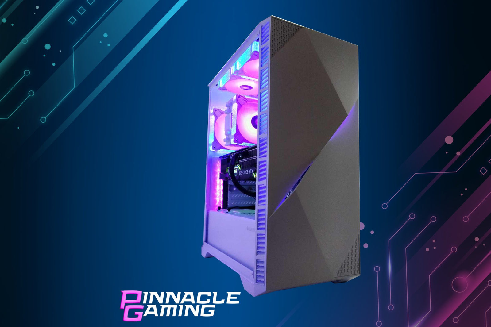 Pinnacle Gaming Desktop PC Computer i3 NVIDIA RTX 4060 1TB + 2TB SSD 32GB Streaming White H610 - Geek Tech