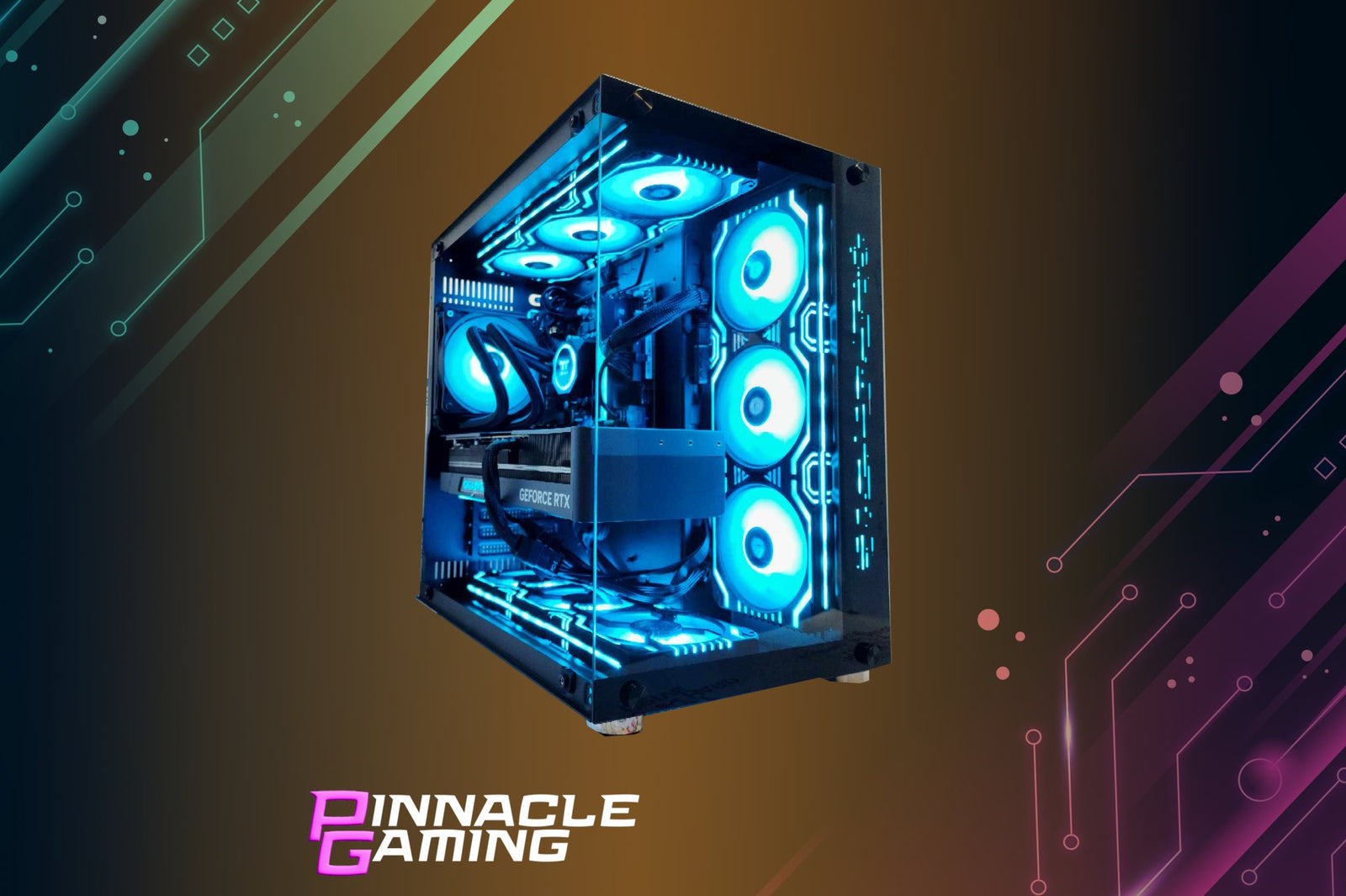 Pinnacle Gaming Desktop PC Computer Intel i7 - 13700K NVIDIA GeForce RTX 4090 2TB M2 SSD 32gb DDR5 GIM H610 - Geek Tech