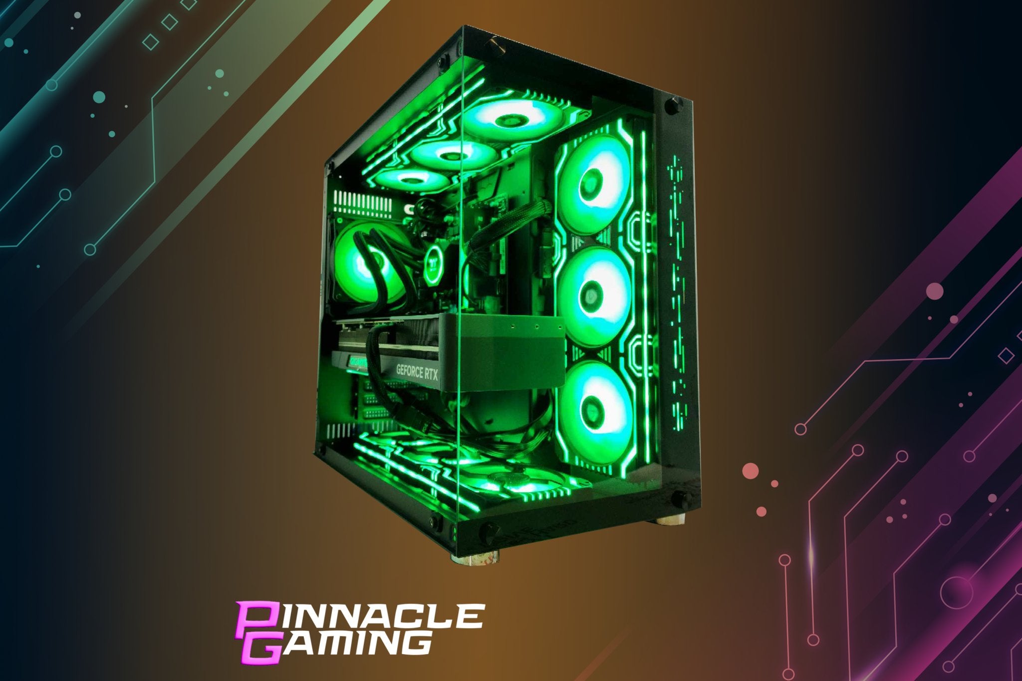 Pinnacle Gaming Desktop PC Computer Intel i7 - 13700K NVIDIA GeForce RTX 4090 2TB M2 SSD 32gb DDR5 GIM H610 - Geek Tech