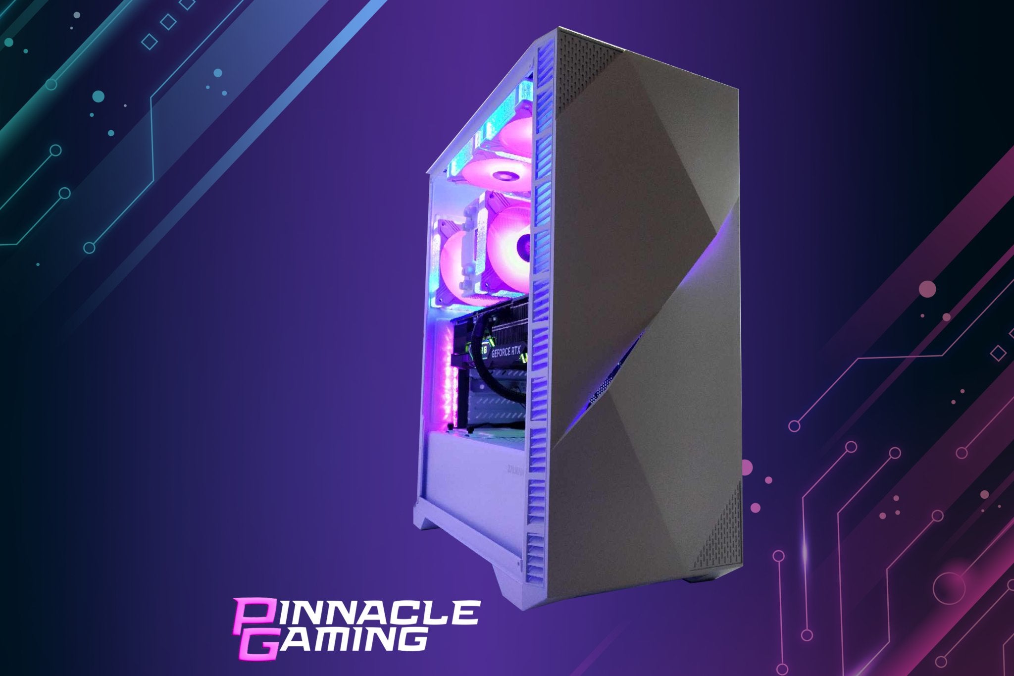 Pinnacle Gaming Desktop PC Computer Intel i7 NVIDIA RTX 4070 2TB + 2TB SSD 64GB Streaming White H610 - Geek Tech