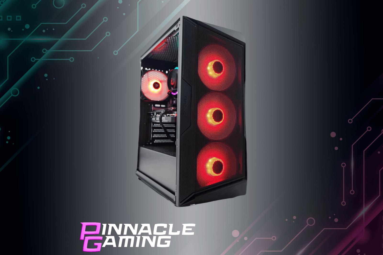 Pinnacle Gaming Desktop Ryzen 5 RX 580 8GB 2TB SSD 32GB DDR4 Black AX61 - Geek Tech