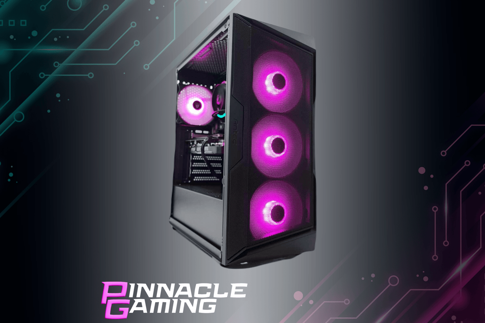 Pinnacle Gaming Desktop Ryzen 5 RX 580 8GB 2TB SSD 32GB DDR4 Black AX61 - Geek Tech