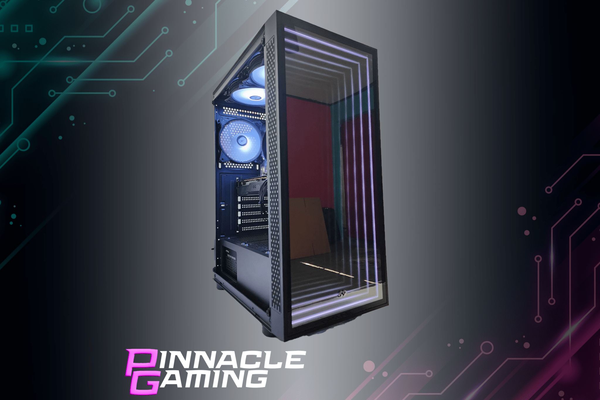 Pinnacle Gaming Desktop Ryzen 5 RX 580 8GB 2TB SSD 32GB DDR4 Black Optillusion - Geek Tech