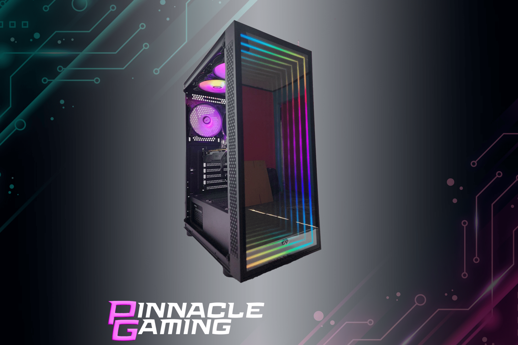 Pinnacle Gaming Desktop Ryzen 5 RX 580 8GB 2TB SSD 32GB DDR4 Black Optillusion - Geek Tech