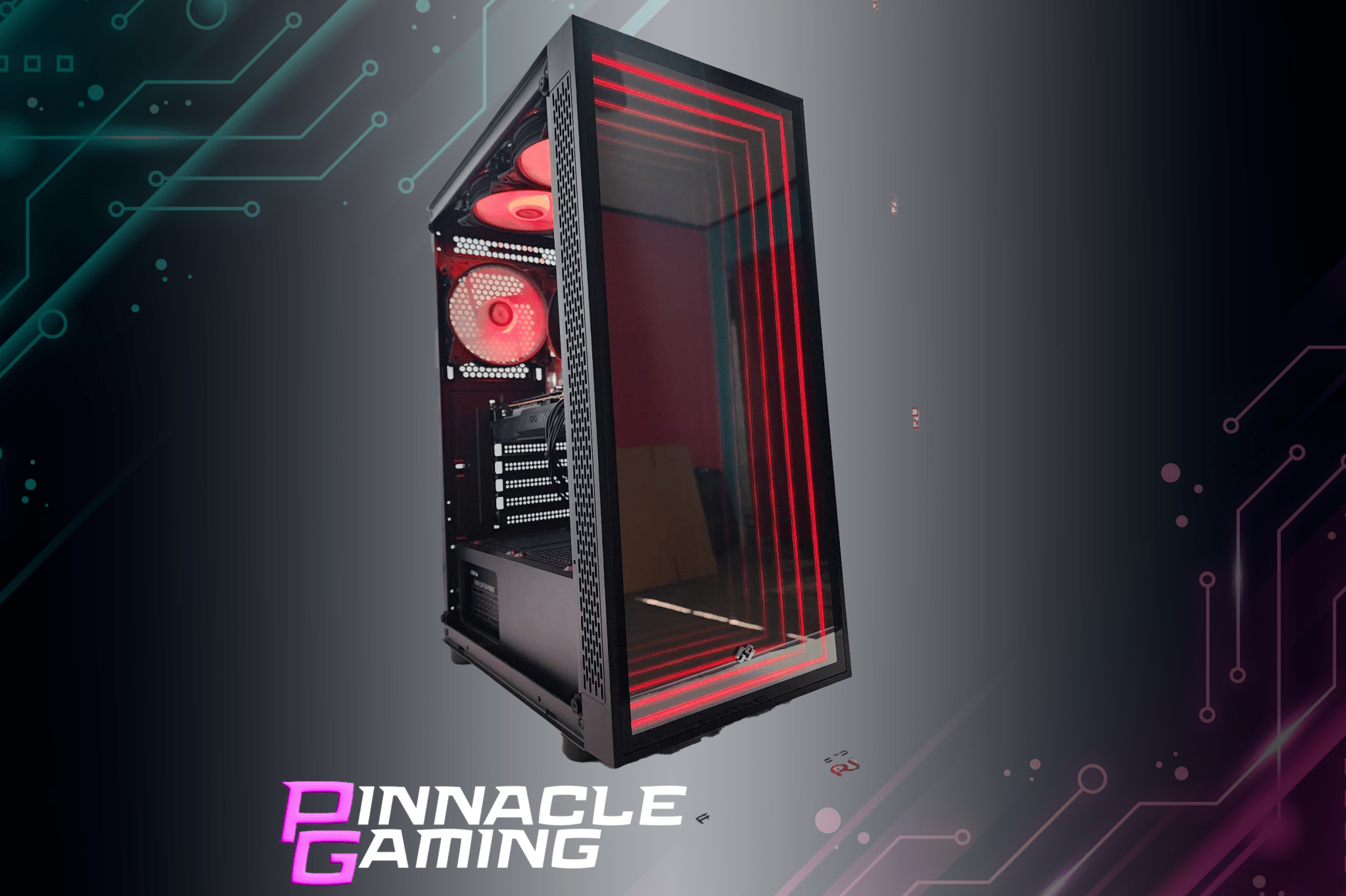 Pinnacle Gaming Desktop Ryzen 5 RX 580 8GB 2TB SSD 32GB DDR4 Black Optillusion - Geek Tech