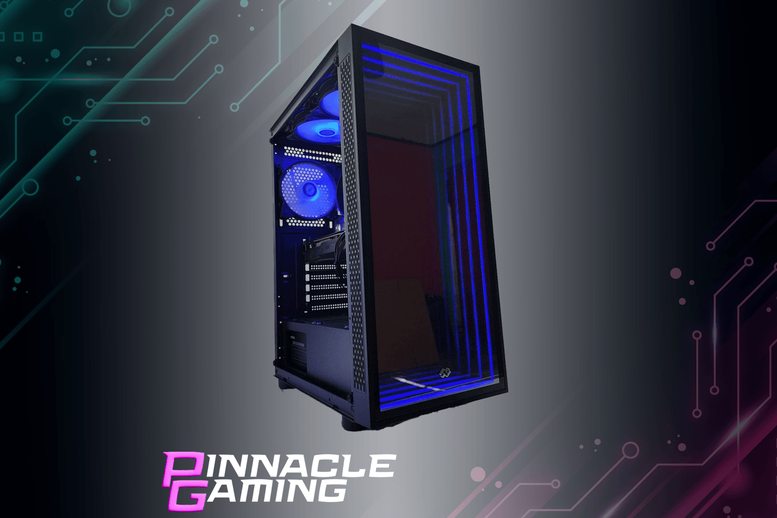 Pinnacle Gaming Desktop Ryzen 5 RX 580 8GB 2TB SSD 32GB DDR4 Black Optillusion - Geek Tech