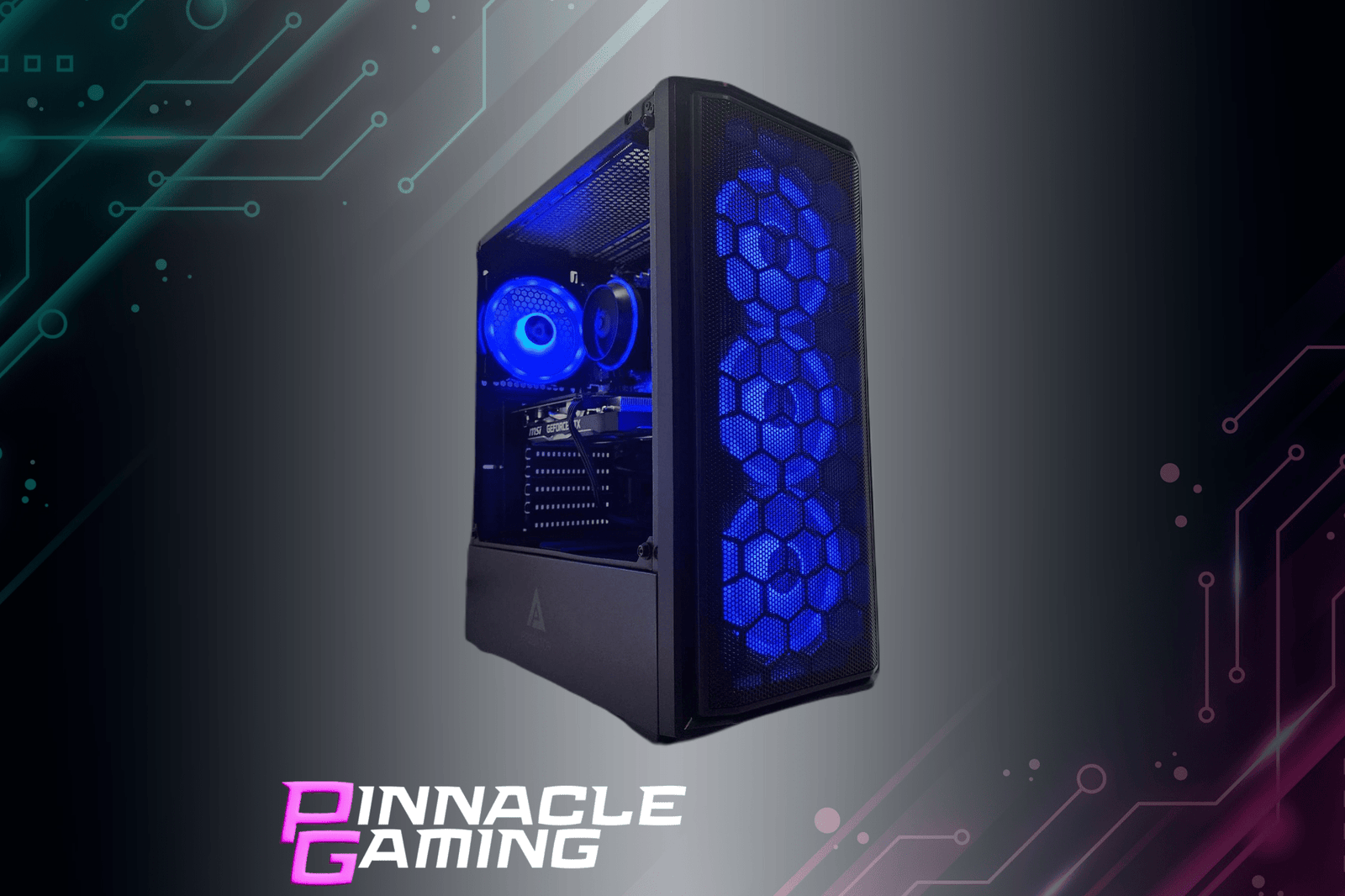 Pinnacle Gaming Desktop Ryzen 5 RX 580 8GB 2TB SSD 32GB DDR4 Black Predator - Geek Tech