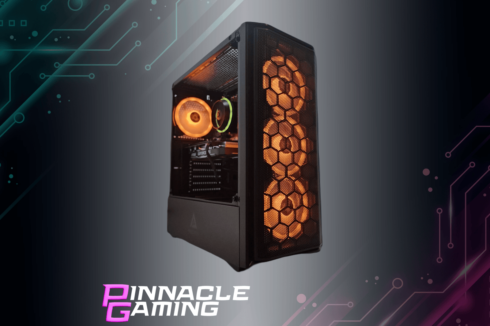 Pinnacle Gaming Desktop Ryzen 5 RX 580 8GB 2TB SSD 32GB DDR4 Black Predator - Geek Tech