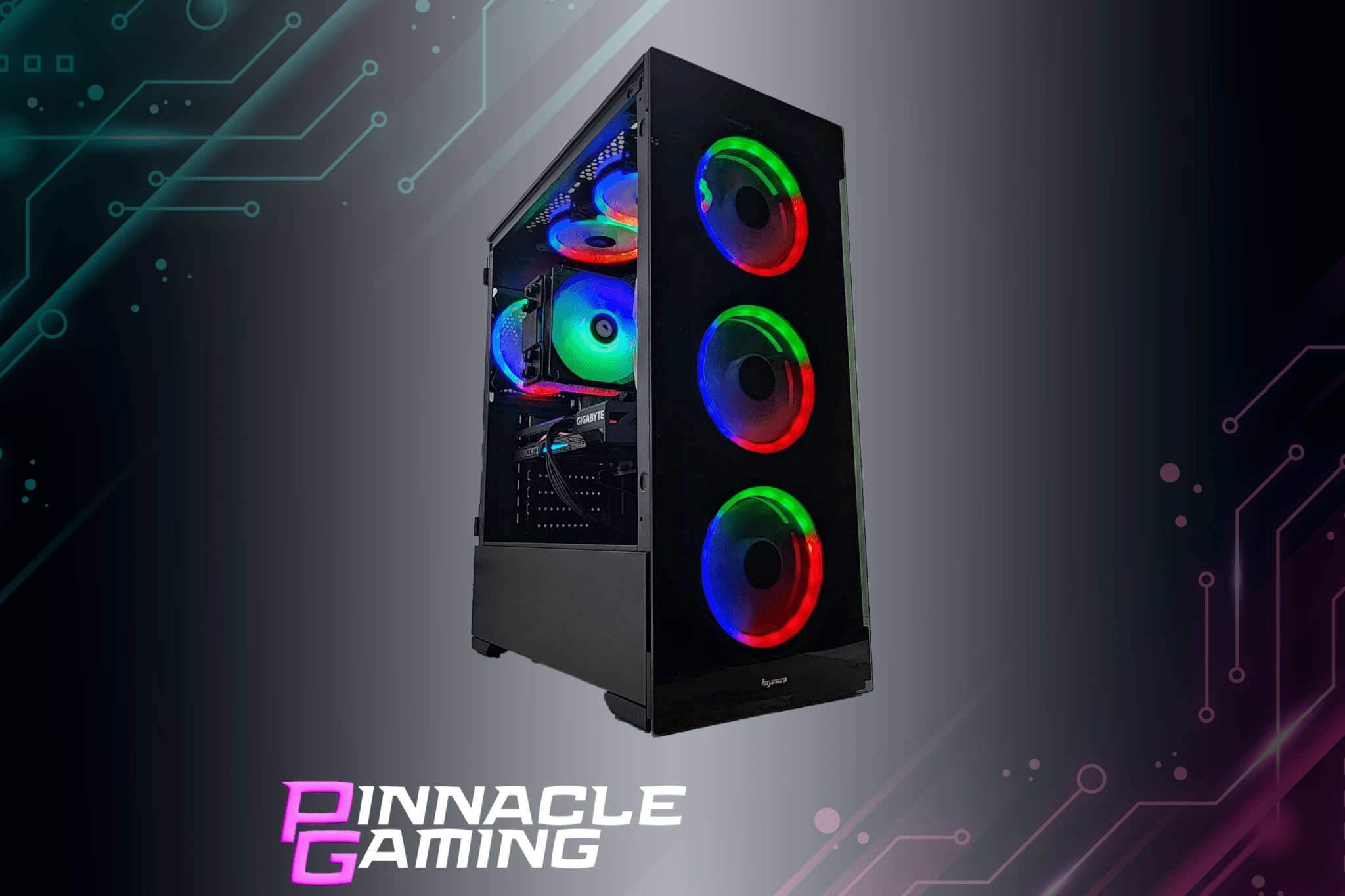 Pinnacle Gaming Desktop Ryzen 5 RX 580 8GB 2TB SSD 32GB DDR4 Black Voguish - Geek Tech