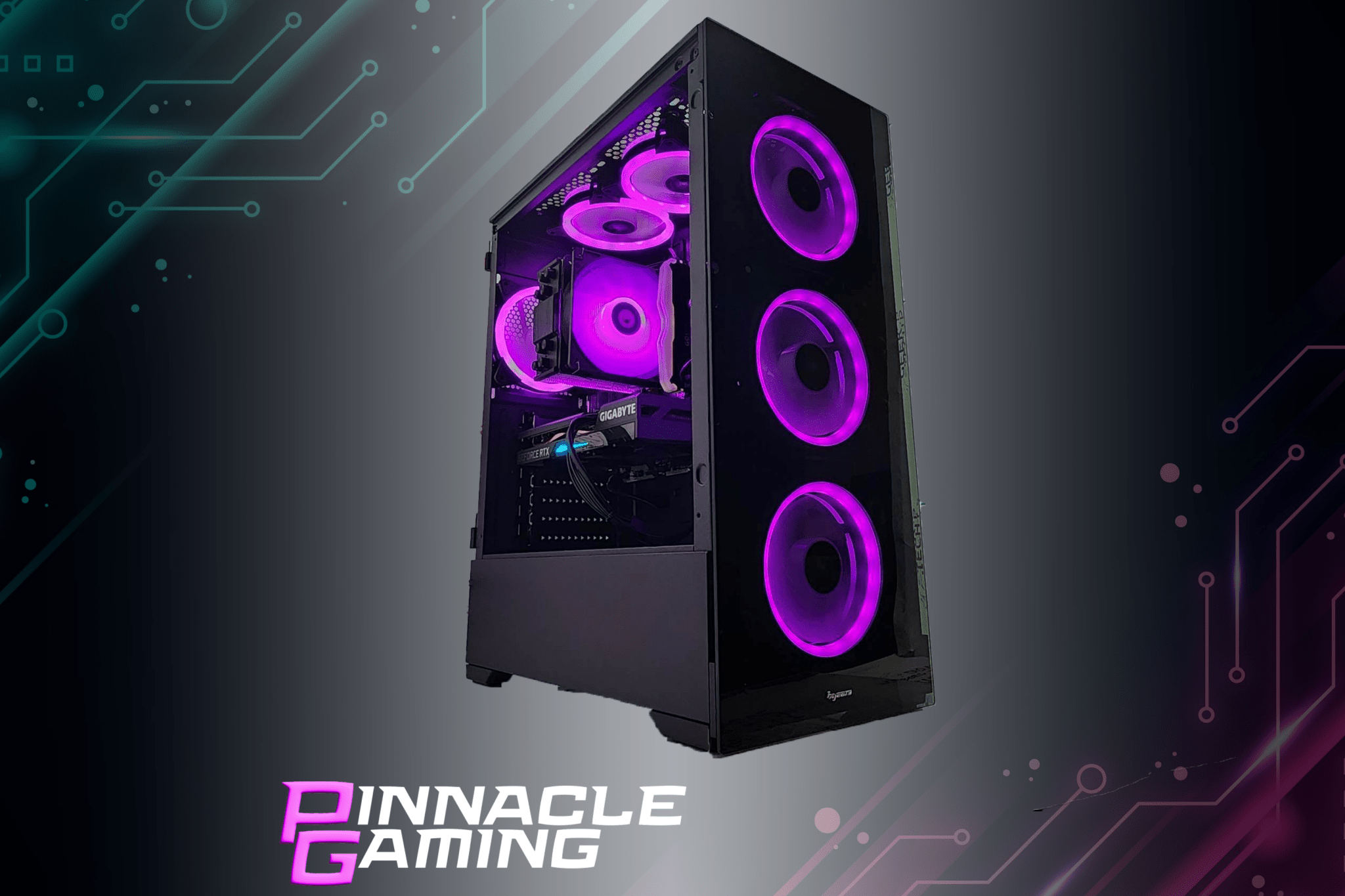 Pinnacle Gaming Desktop Ryzen 5 RX 580 8GB 2TB SSD 32GB DDR4 Black Voguish - Geek Tech