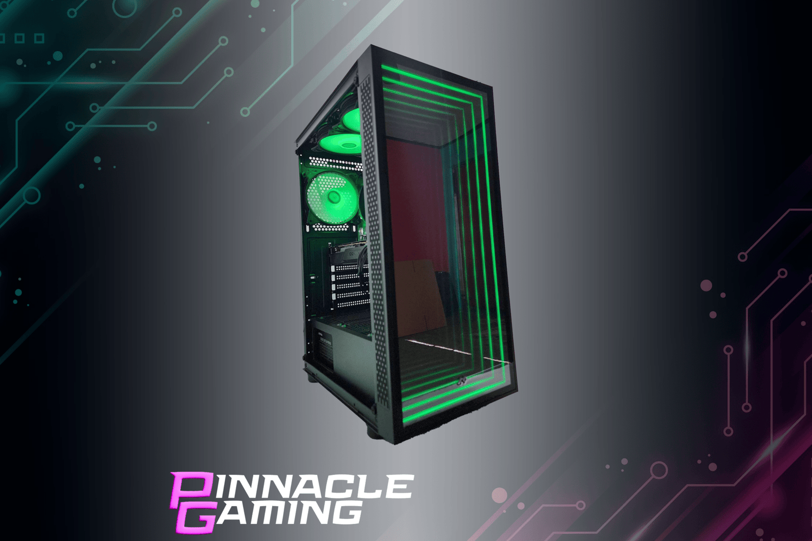 Pinnacle Gaming Desktop Ryzen 5 RX 580 8GB 500GB SSD 8GB DDR4 Black Optillusion - Geek Tech