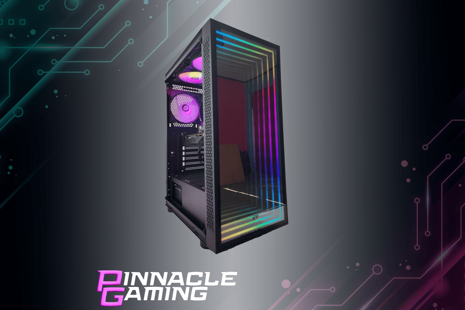 Pinnacle Gaming Desktop Ryzen 5 RX 580 8GB 500GB SSD 8GB DDR4 Black Optillusion - Geek Tech