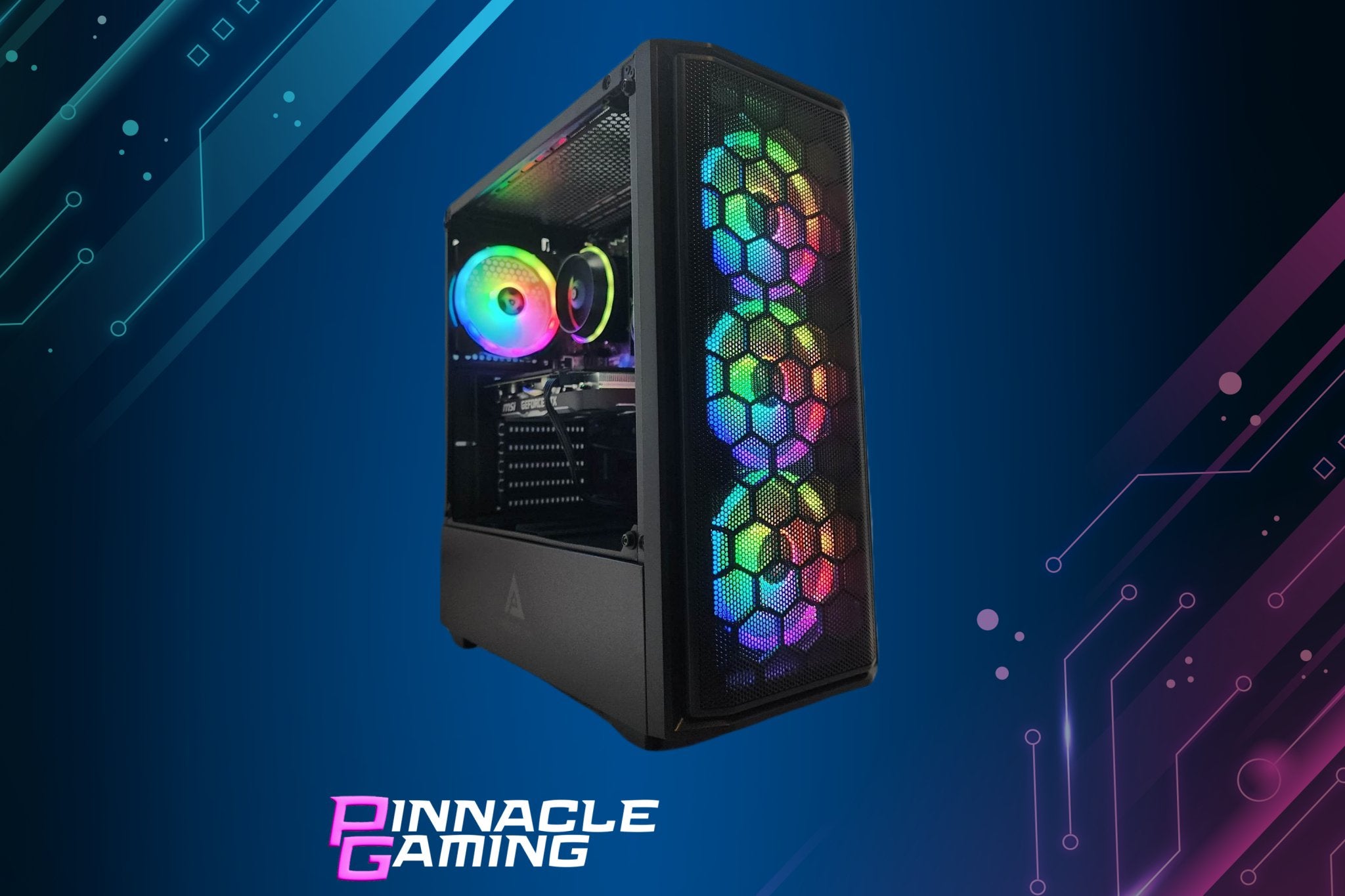 Pinnacle Gaming PC Desktop Computer i3 NVIDIA RTX 4060 1TB SSD 16GB DDR5 Predator Black H610 - Geek Tech