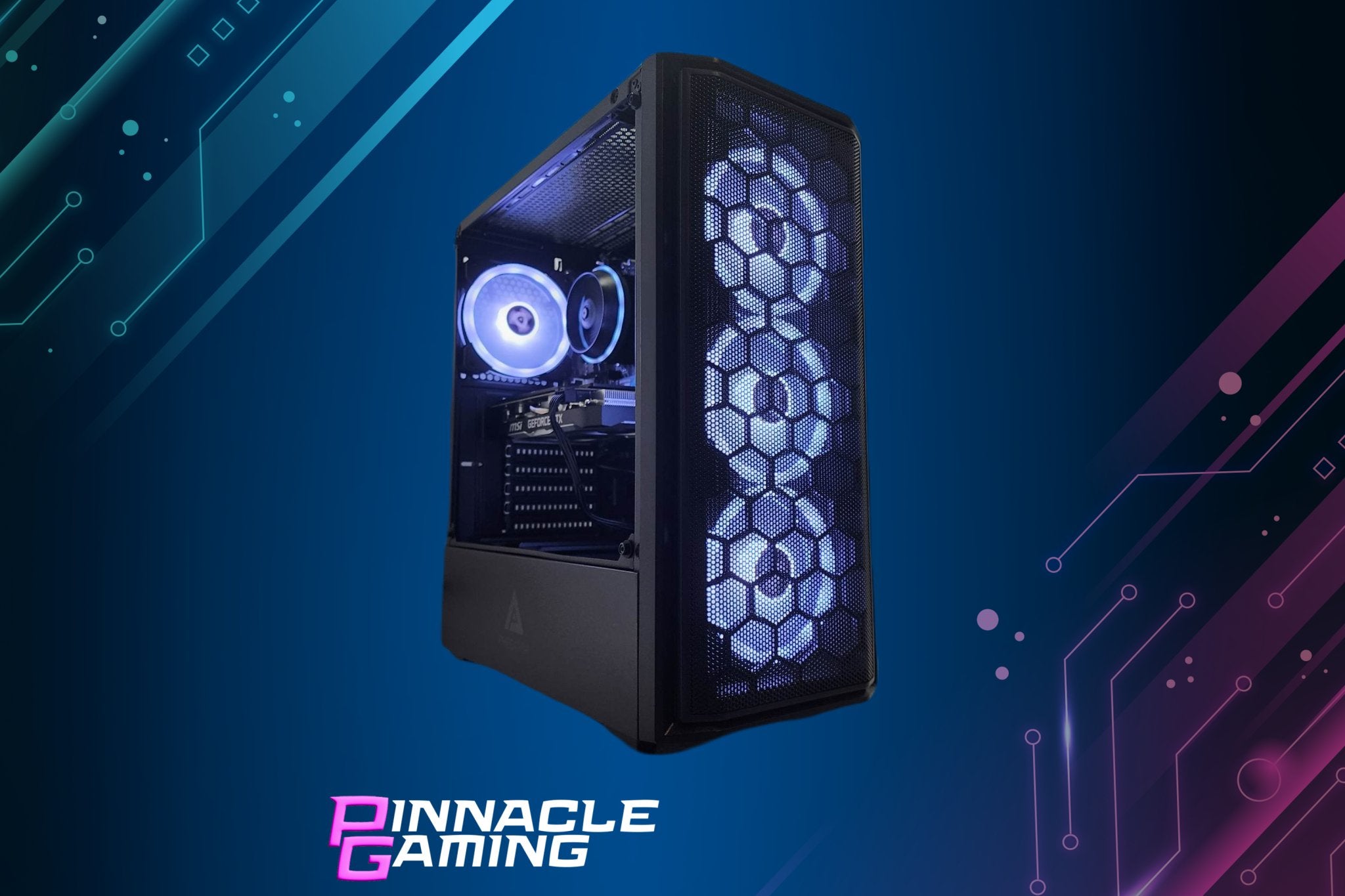 Pinnacle Gaming PC Desktop Computer i3 NVIDIA RTX 4060 1TB SSD 16GB DDR5 Predator Black H610 - Geek Tech