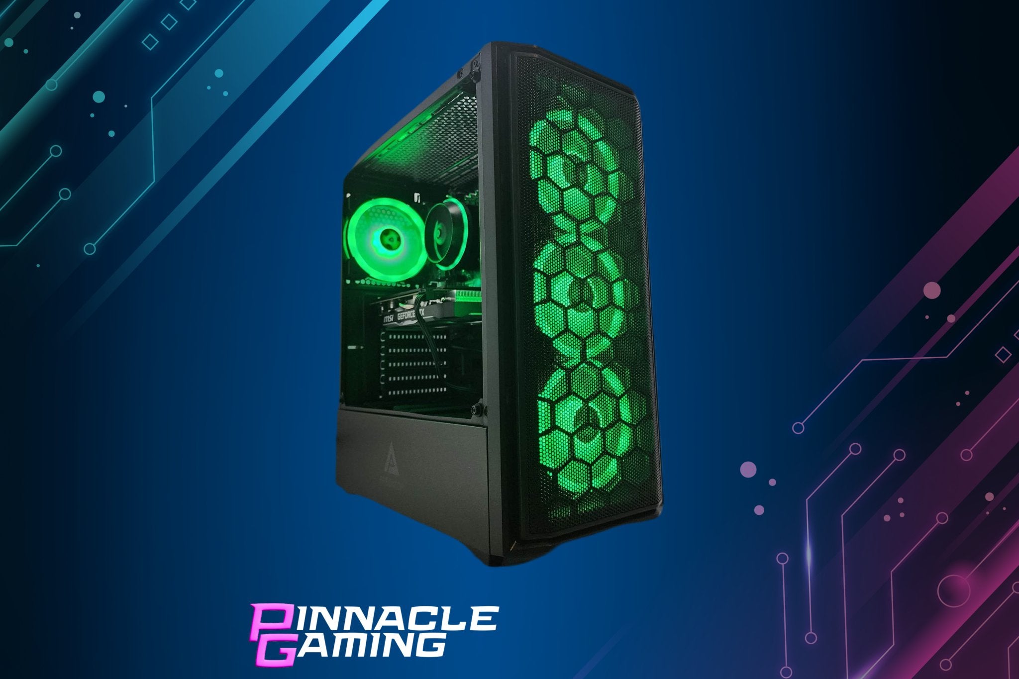 Pinnacle Gaming PC Desktop Computer i3 NVIDIA RTX 4060 1TB SSD 16GB DDR5 Predator Black H610 - Geek Tech