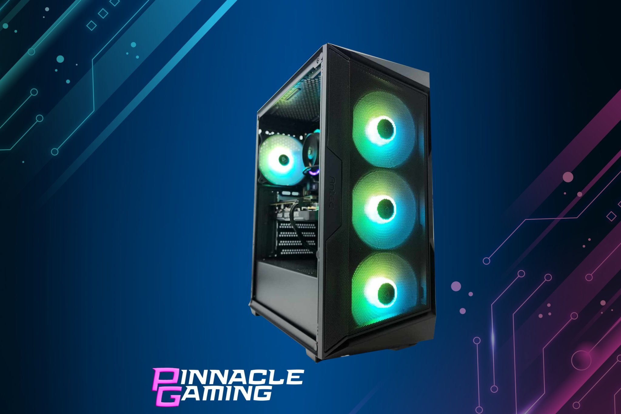 Pinnacle Gaming PC Desktop Computer i5 NVIDIA RTX 4060 1TB SSD 16GB DDR5 AX61 Black H610 - Geek Tech