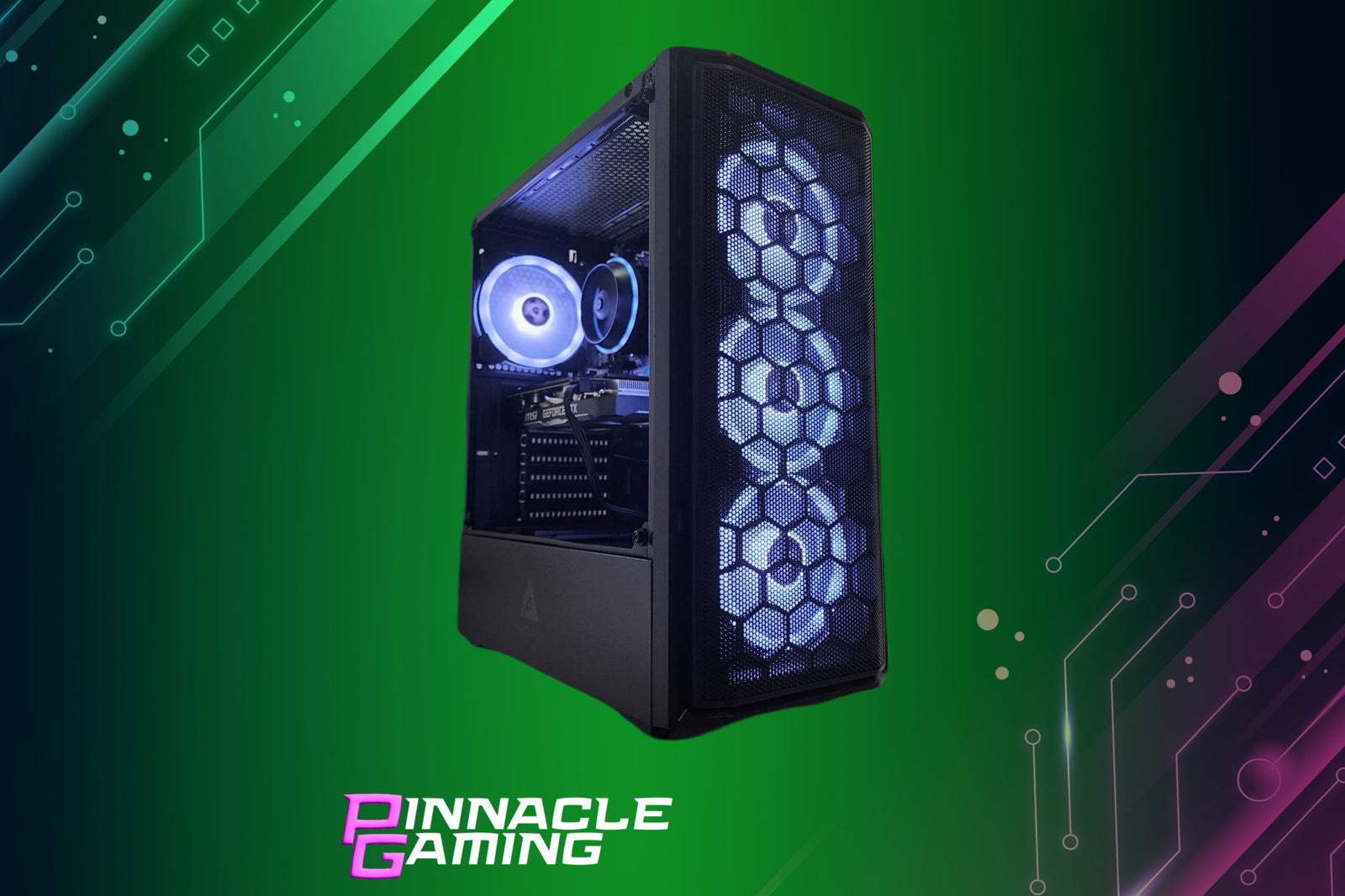 Pinnacle Gaming PC Desktop Computer i5 SSD 500GB 1TB 2TB NVIDIA GTX RTX 16GB 32GB Predator Black H6 - Geek Tech