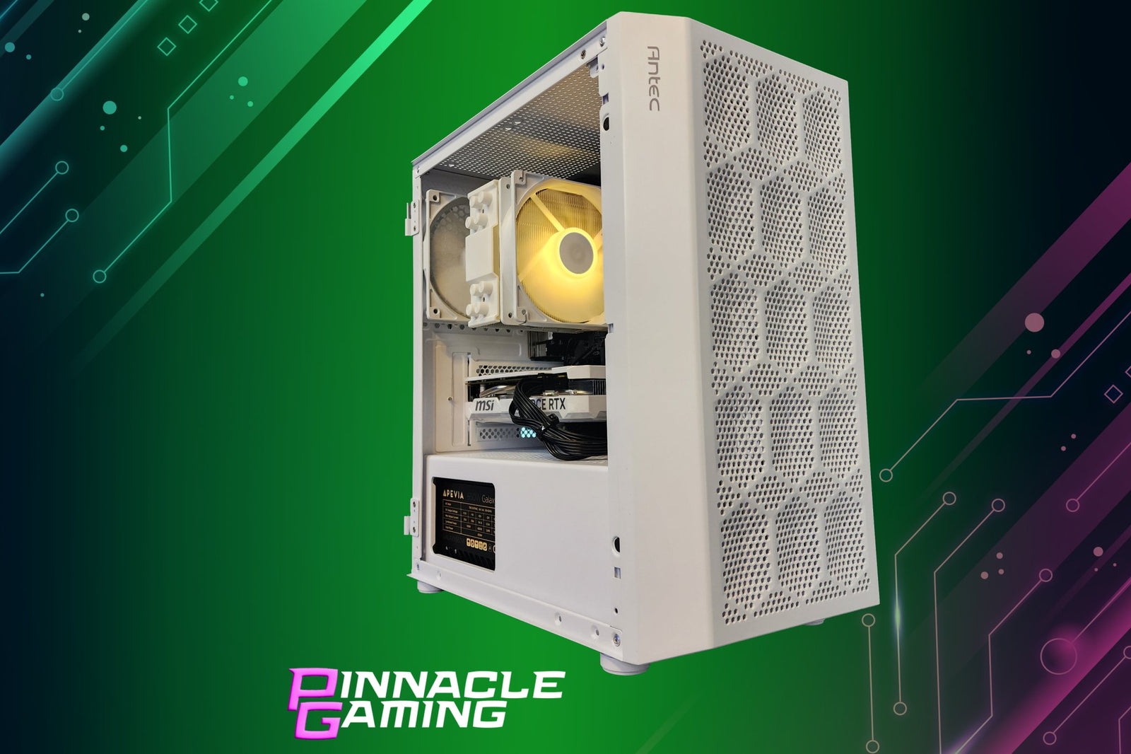 Pinnacle Gaming PC Ryzen 3 1TB 16GB DDR4 RTX 4060 WiFi White NX200M A520 - Geek Tech