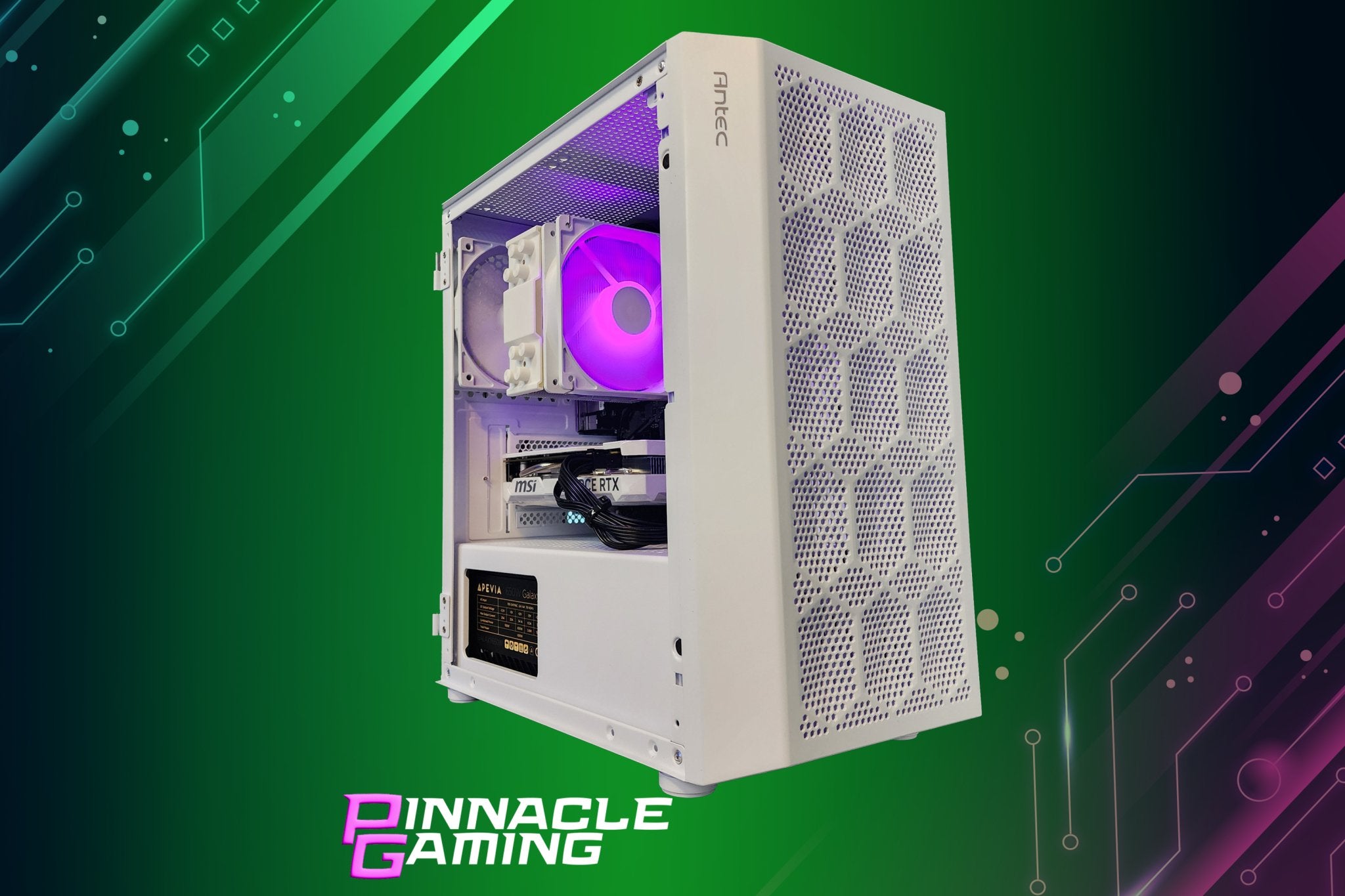 Pinnacle Gaming PC Ryzen 3 1TB 16GB DDR4 RTX 4060 WiFi White NX200M A520 - Geek Tech