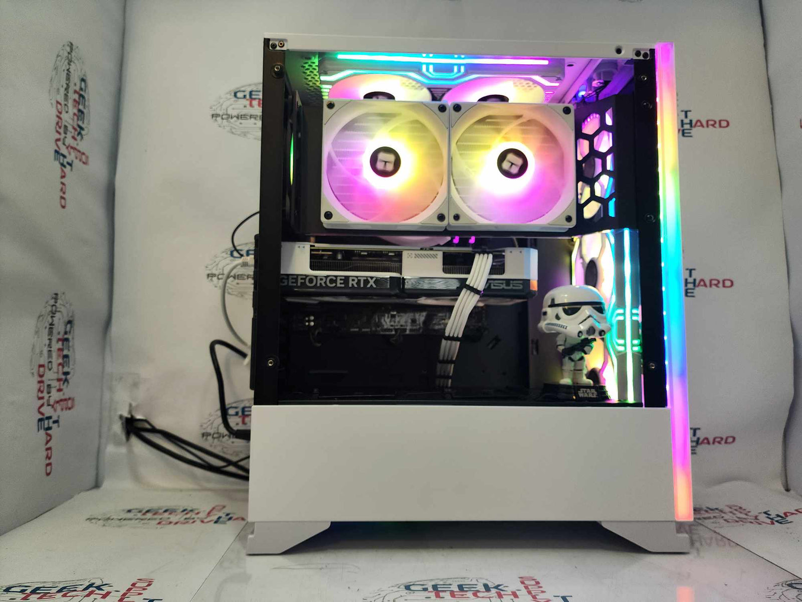 Pinnacle Legendary Desktop Gaming PC Computer Ryzen 5 RTX 4070 1tb NVMe 32GB DDR5 AIO White S5 - Geek Tech