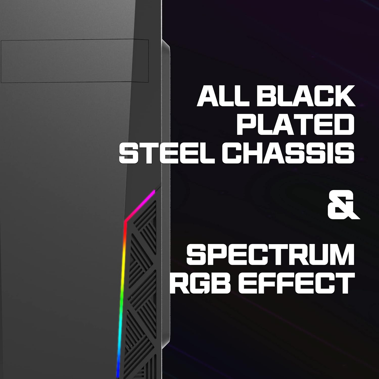 Zalman T8 Gaming PC Case - Spectrum RGB Lighting Strip - Support 5.25” odd Drive - ATX, mATX, Mini - ITX, 120mm Rear Fan preinstalled - USB 3.0, Black - Geek Tech