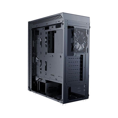 Apevia Aura-P-BK Mid Tower Gaming Case with 2 x Full-Size Tempered Glass Panel, Top USB3.0/USB2.0/Audio Ports, 4 x RGB Fans, Black Frame - Geek Tech