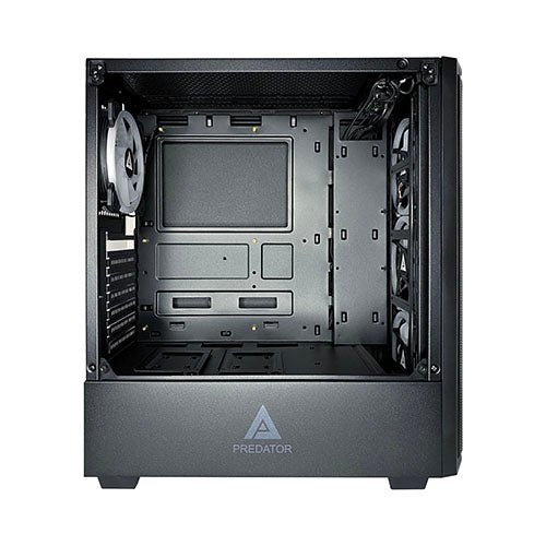 Apevia Predator-BK Mid Tower Gaming Case with 1 x Tempered Glass Panel, Top USB3.0/USB2.0/Audio Ports, 4 x RGB Fans, Black Frame - Geek Tech