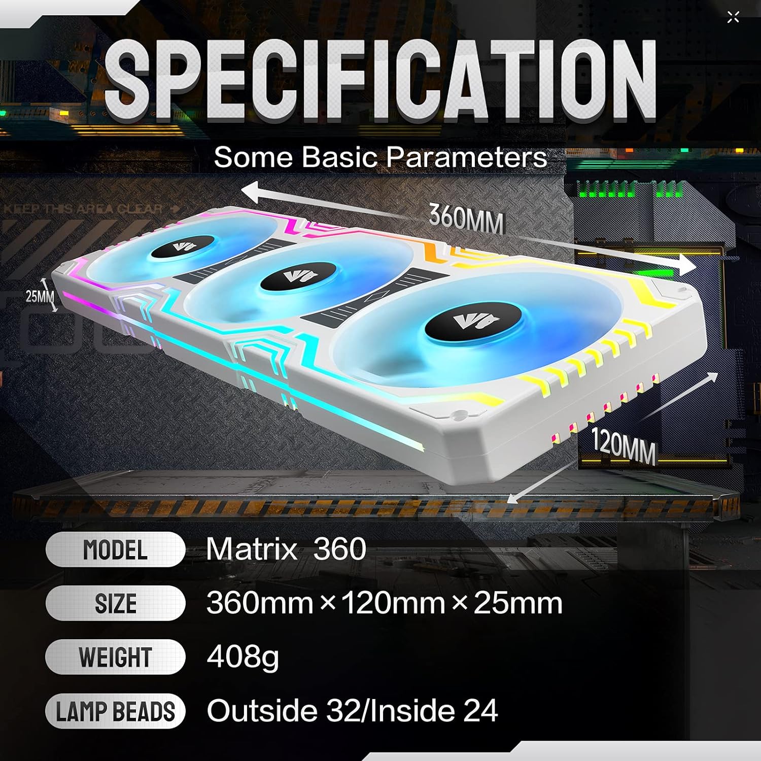 Asiahorse Matrix-White 56 Addressable RGB LEDs 360MM - Geek Tech