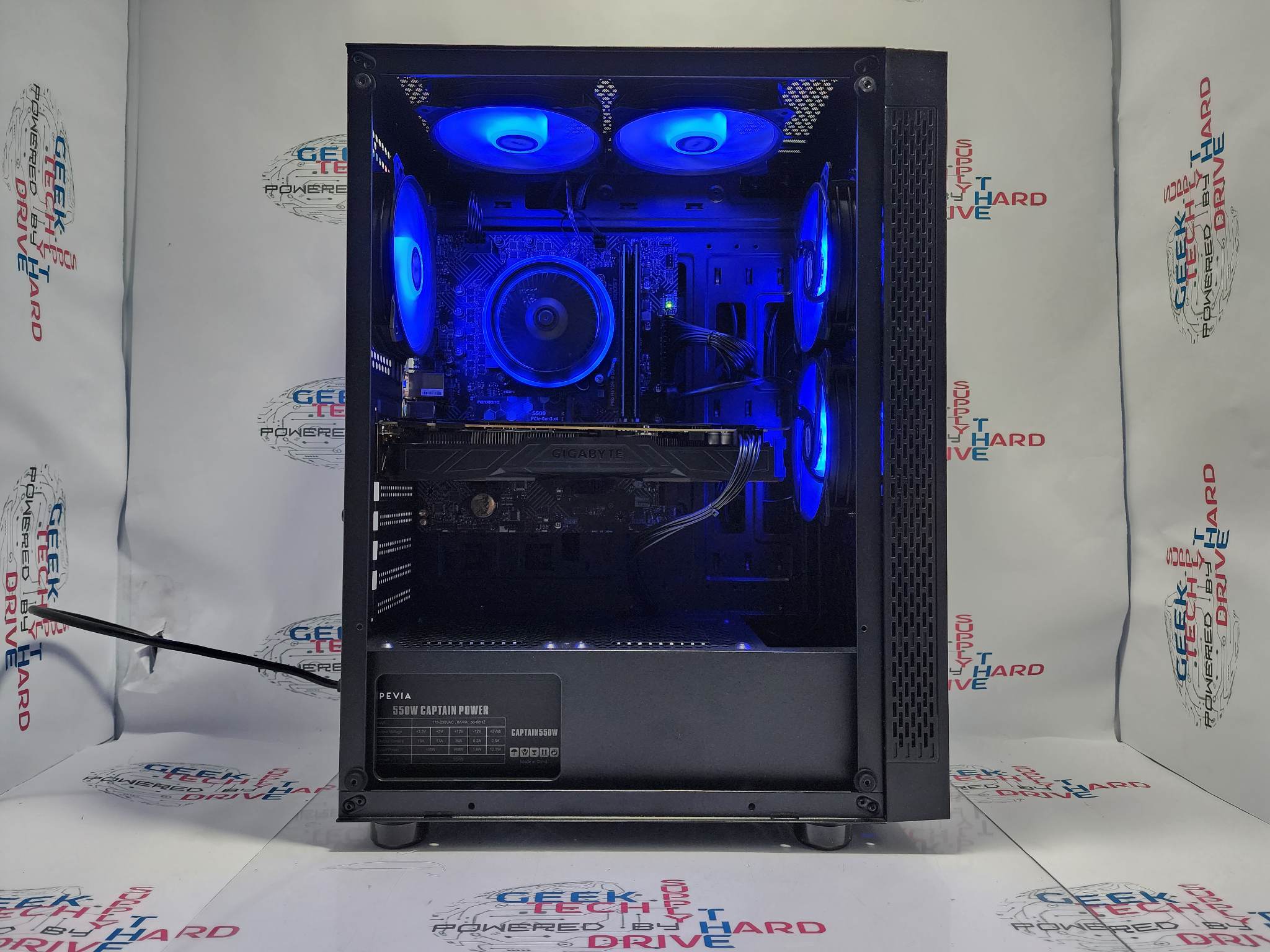 BAREBONES Desktop Gaming Computer Intel i3 RGB SSD 1tb 32GB Optillusion Black H5 - Geek Tech