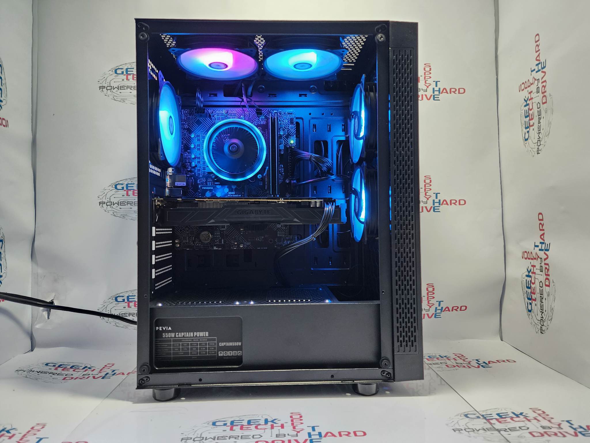 BAREBONES Desktop Gaming Computer Intel i3 RGB SSD 1tb 32GB Optillusion Black H5 - Geek Tech