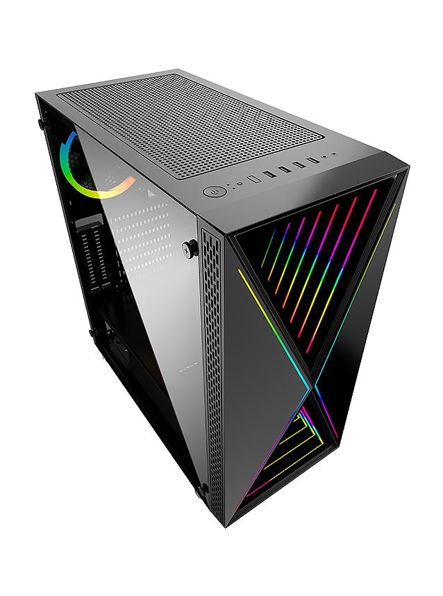 BGears Blackwidow Gaming Computer Case RGB E-ATX ATX Micro-ATX ITX Tempered Glass Black - Geek Tech