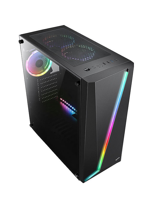 BGears Draco5907 RGB Gaming Computer Case RGB E-ATX ATX Micro-ATX Mini-ITX Tempered Glass Black - Geek Tech