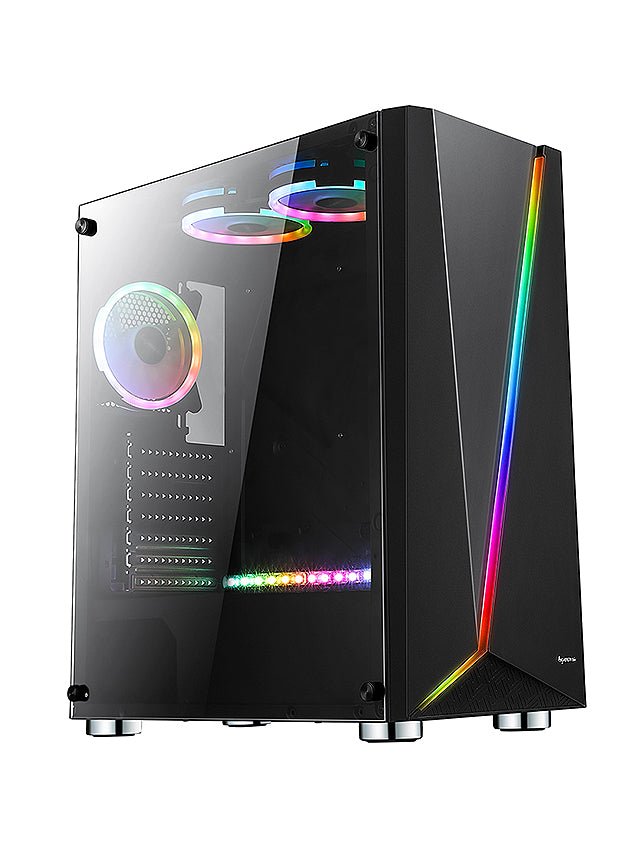 BGears Draco5907 RGB Gaming Computer Case RGB E-ATX ATX Micro-ATX Mini-ITX Tempered Glass Black - Geek Tech