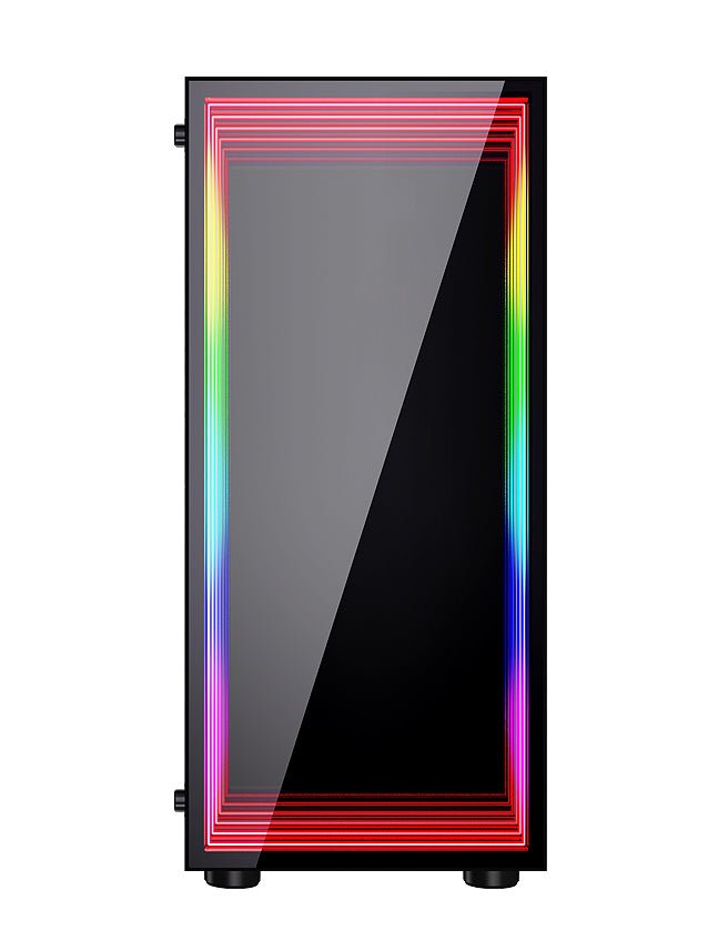 BGears Optillusion Gaming Computer Case RGB EATX ATX MicroATX ITX Tempered Glass Black - Geek Tech