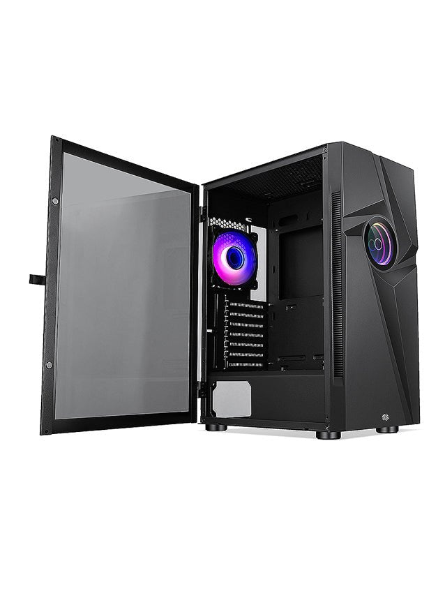 BGears Vortex RGB Gaming Computer Case ETA ATX Micro-ATX ITX Tempered Glass Black - Geek Tech