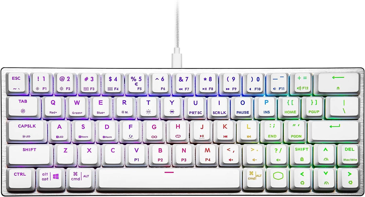 Cooler Master SK620 60% Silver/White Mechanical Low Profile Gaming Keyboard SK-620-SKTL1-US - Geek Tech