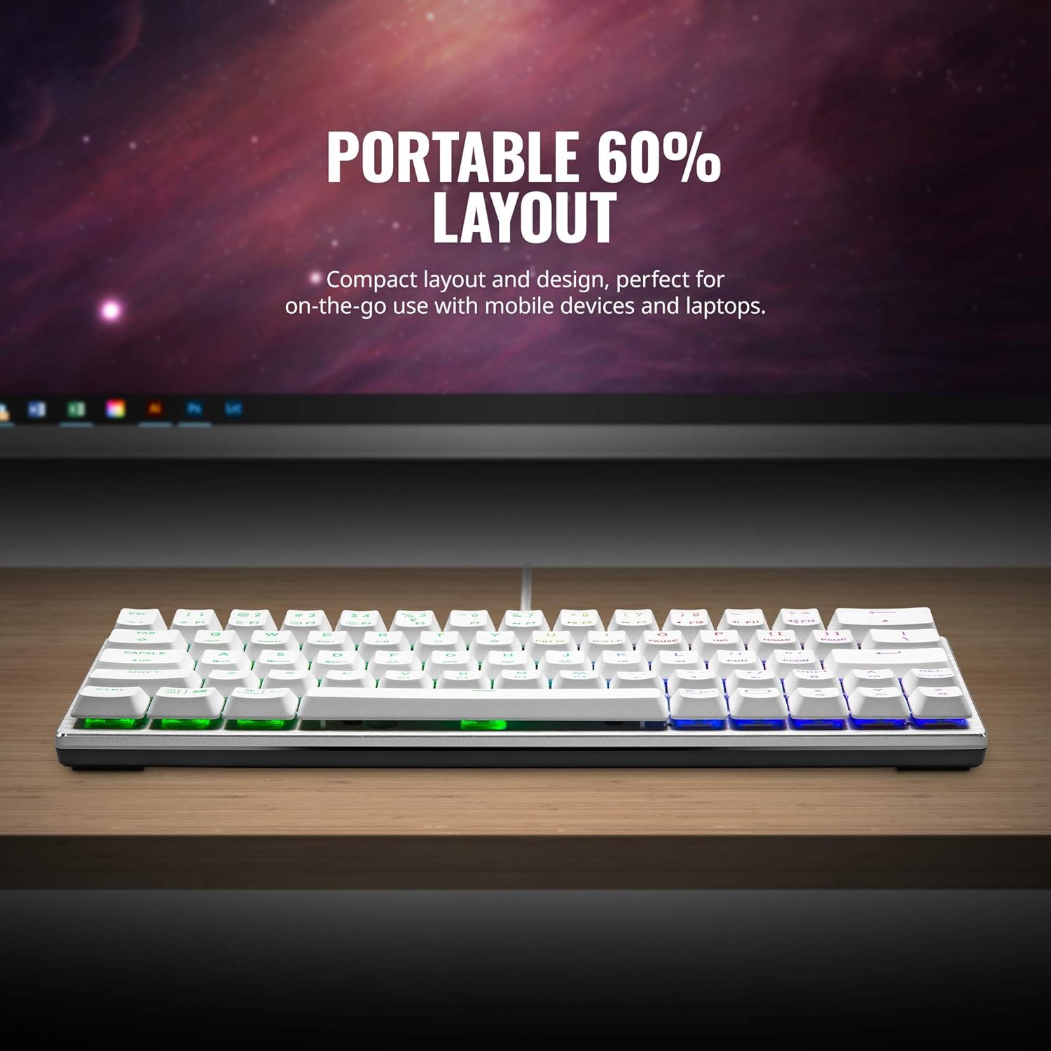 Cooler Master SK620 60% Silver/White Mechanical Low Profile Gaming Keyboard SK-620-SKTL1-US - Geek Tech