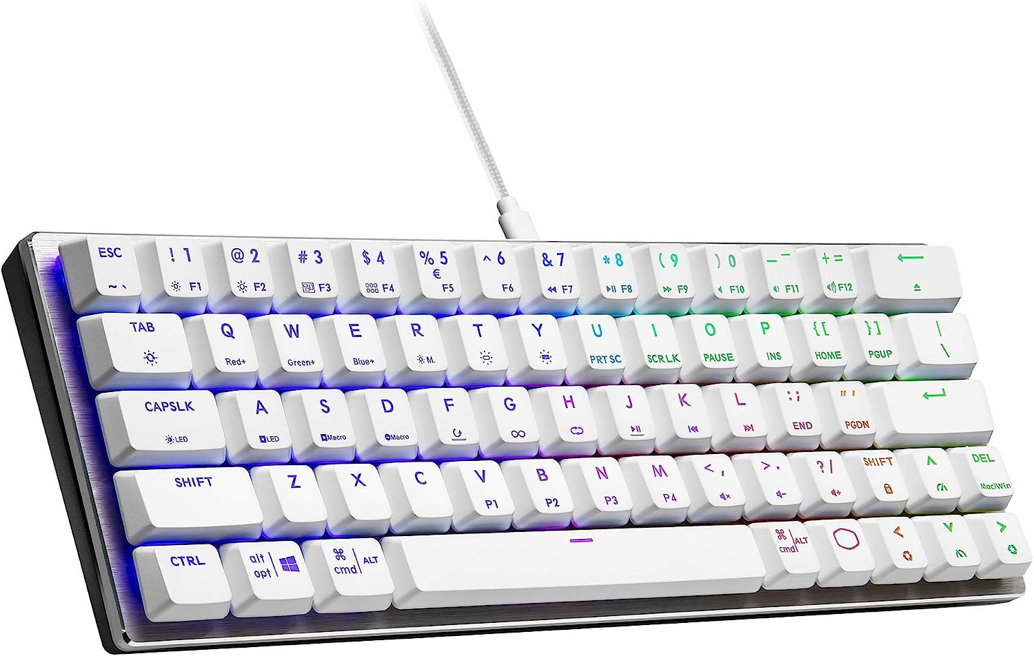 Cooler Master SK620 60% Silver/White Mechanical Low Profile Gaming Keyboard SK-620-SKTL1-US - Geek Tech