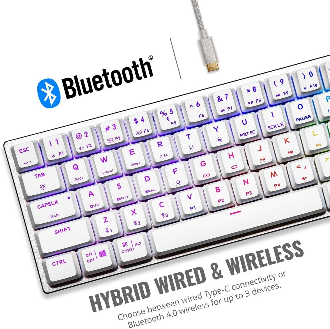 Cooler Master SK622 60% Wireless Bluetooth Silver/White Mechanical Low Profile Gaming Keyboard (SK-622-SKTL1-US) - Geek Tech