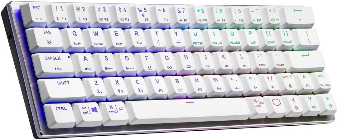 Cooler Master SK622 60% Wireless Bluetooth Silver/White Mechanical Low Profile Gaming Keyboard (SK-622-SKTL1-US) - Geek Tech