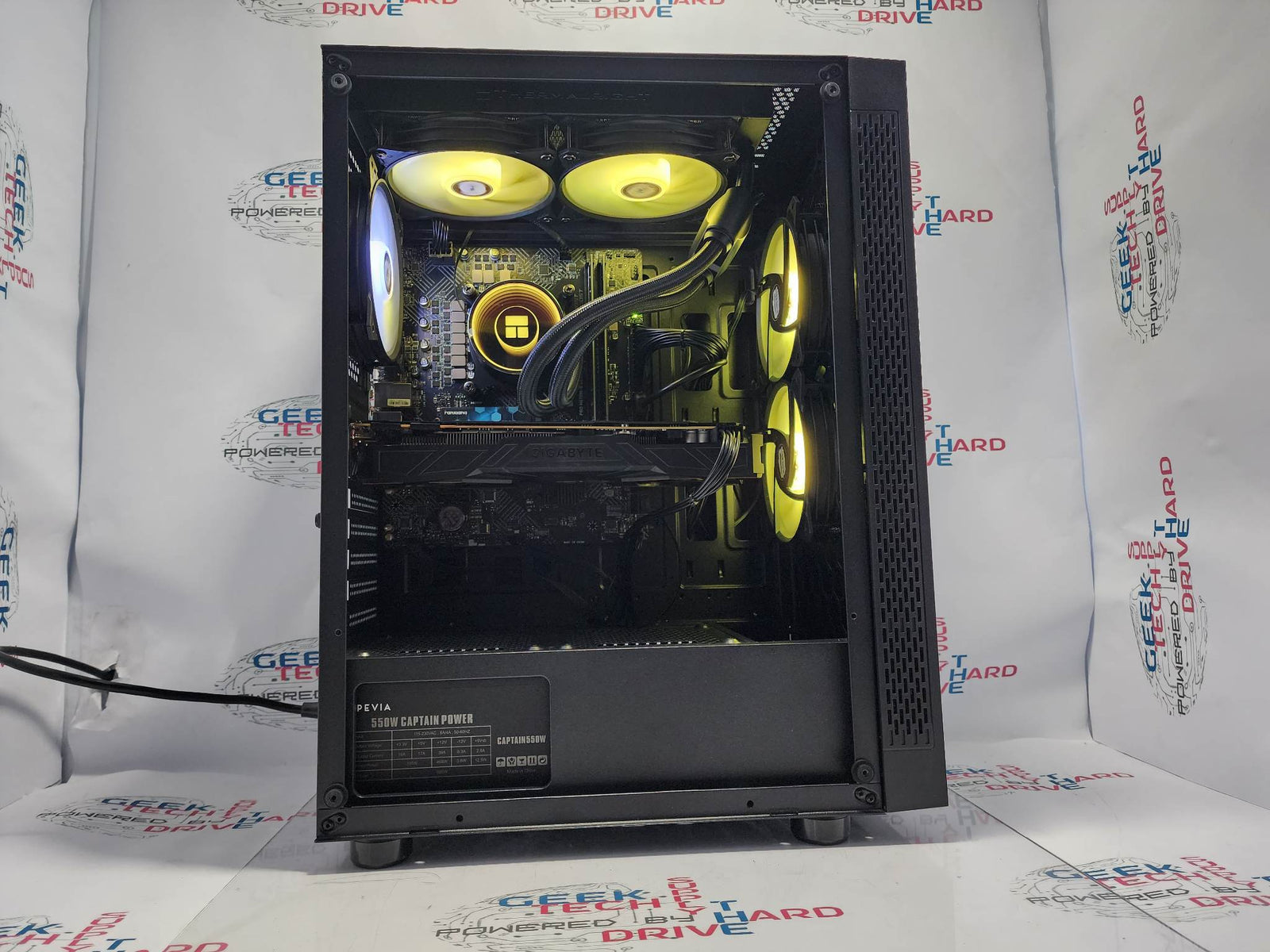 Custom Gaming Desktop PC Computer i5 NVIDIA RTX 3060 Ti SSD 1TB 2TB 16GB 32GB 64GB RGB WiFi Water Black Optillusion H7 - Geek Tech