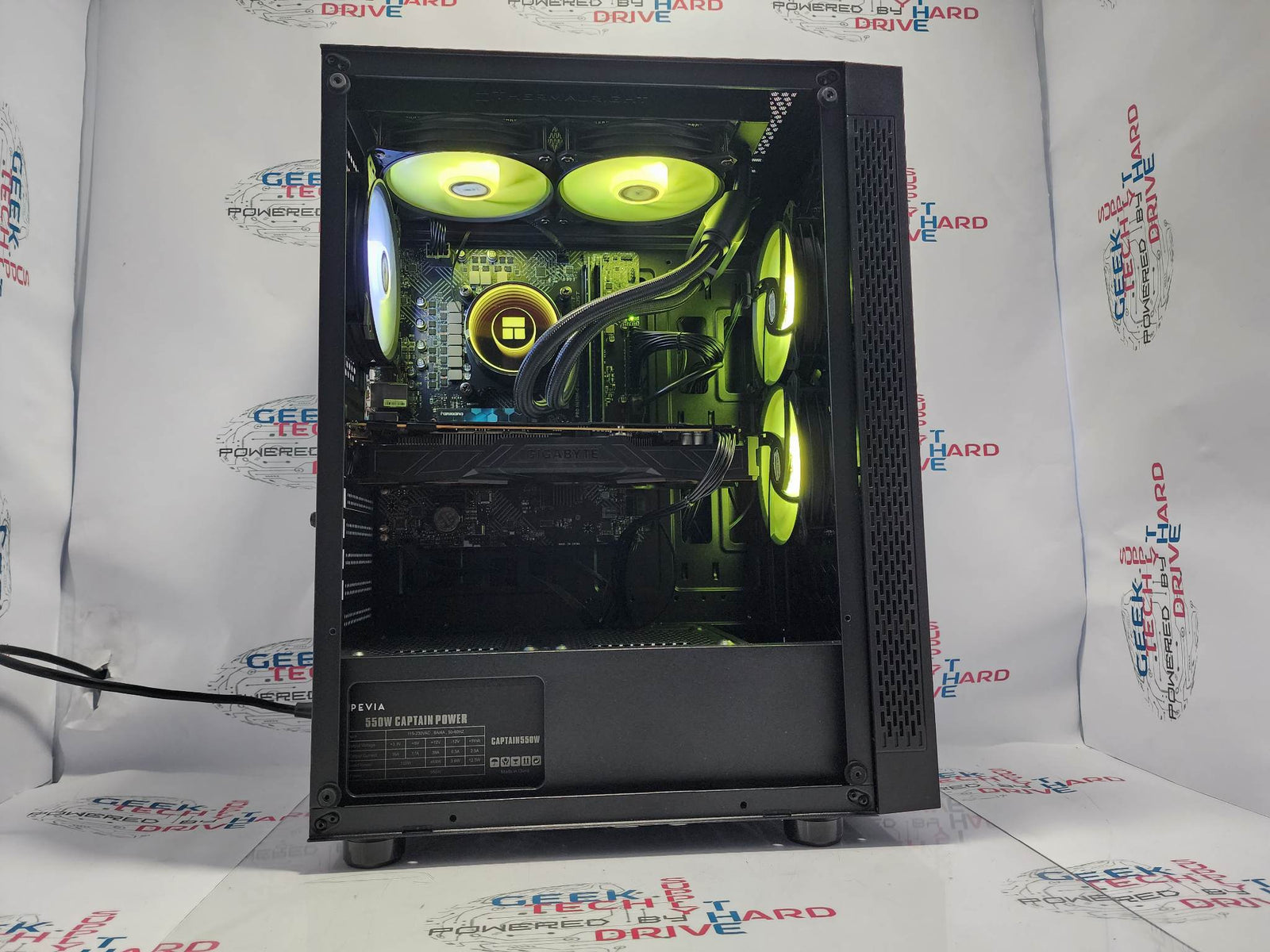 Custom Gaming Desktop PC Computer i5 NVIDIA RTX 3060 Ti SSD 1TB 2TB 16GB 32GB 64GB RGB WiFi Water Black Optillusion H7 - Geek Tech