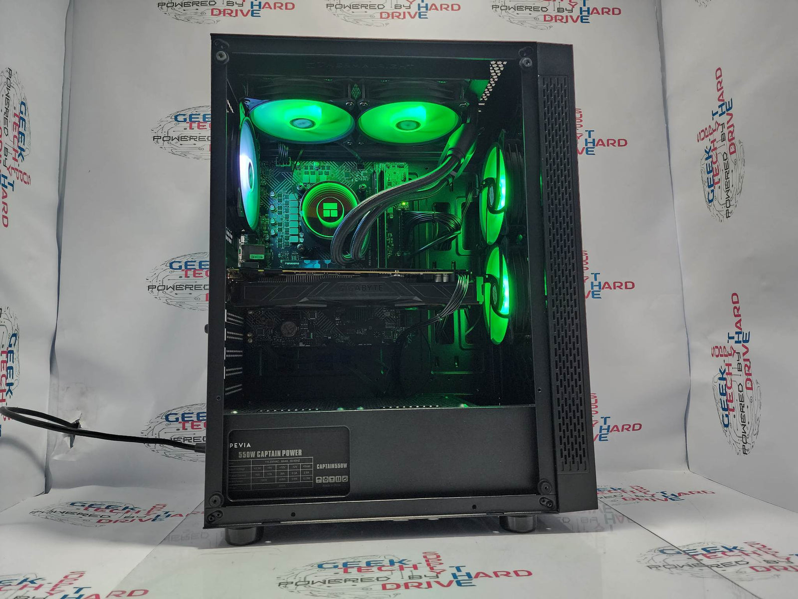 Custom Gaming Desktop PC Computer i5 NVIDIA RTX 3060 Ti SSD 1TB 2TB 16GB 32GB 64GB RGB WiFi Water Black Optillusion H7 - Geek Tech