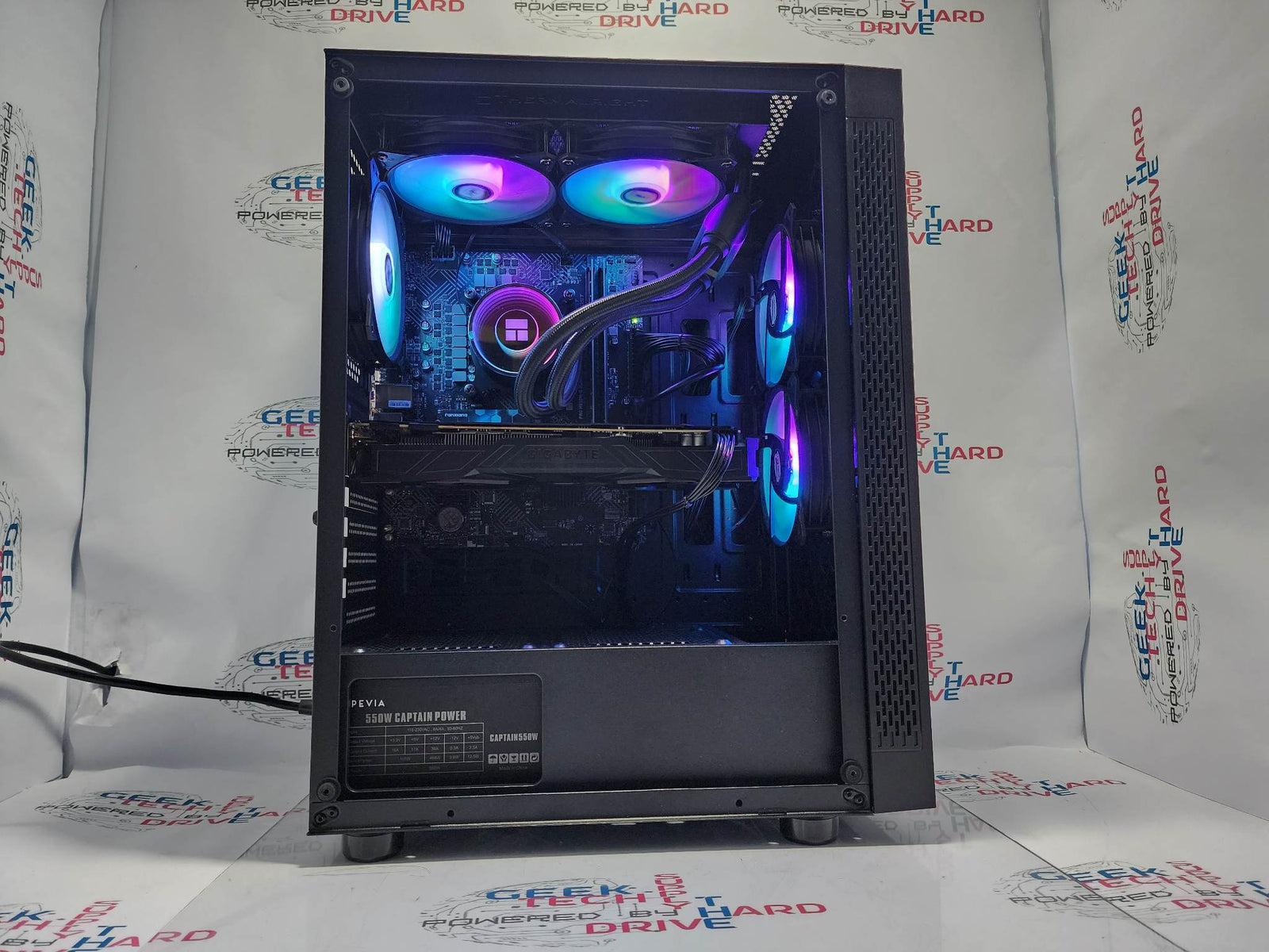 Custom Gaming Desktop PC Computer i5 NVIDIA RTX 3060 Ti SSD 1TB 2TB 16GB 32GB 64GB RGB WiFi Water Black Optillusion H7 - Geek Tech