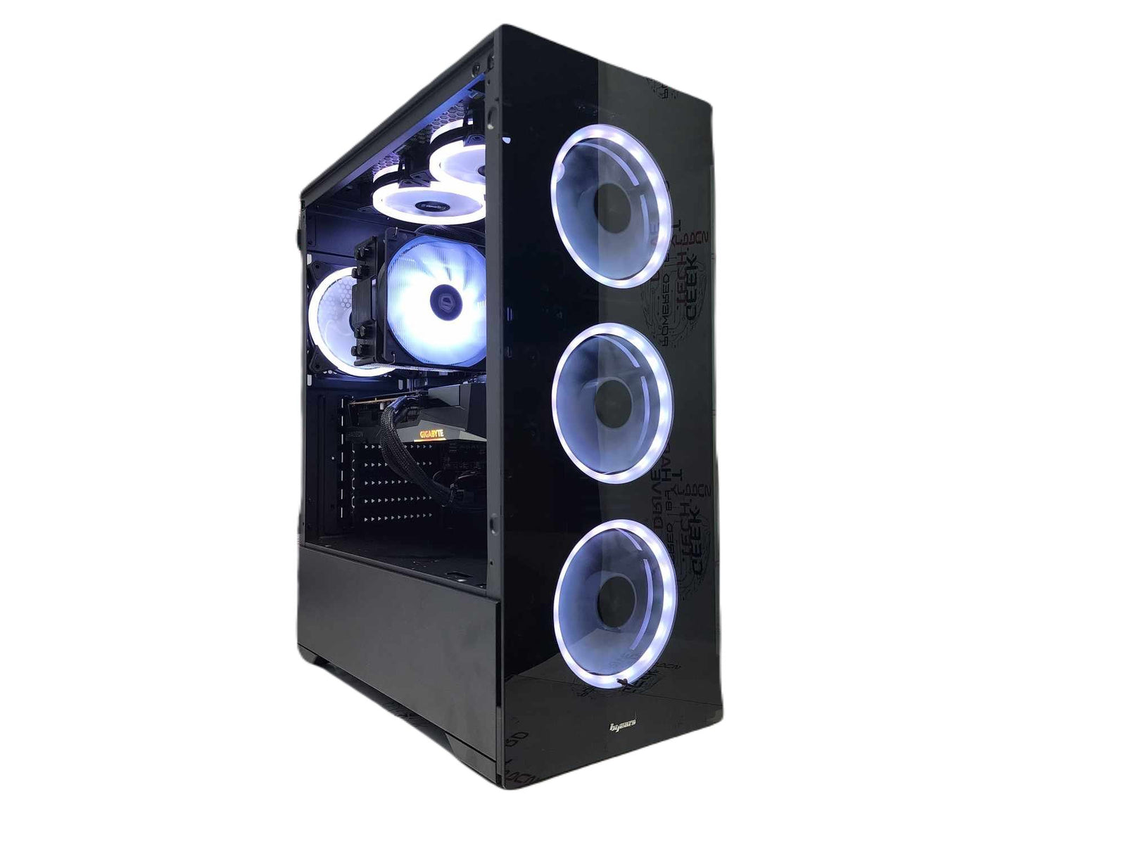 Custom Gaming Desktop PC Ryzen 7 7800X3D 2TB Gen4 + 2TB SSD RX 6600 XT 64GB Black Vog A620M - Geek Tech