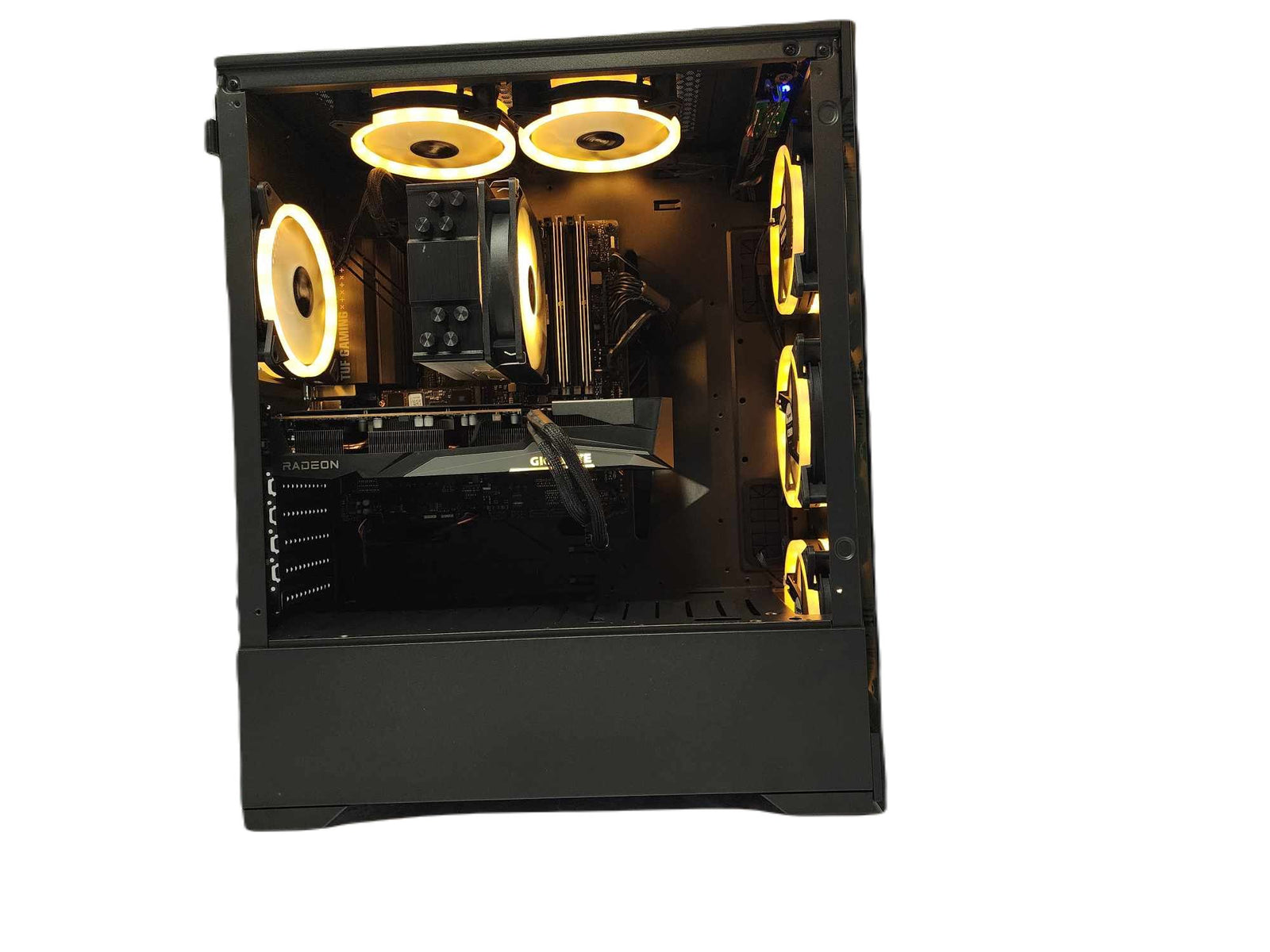 Custom Gaming Desktop PC Ryzen 7 7800X3D 2TB Gen4 + 2TB SSD RX 6600 XT 64GB Black Vog A620M - Geek Tech