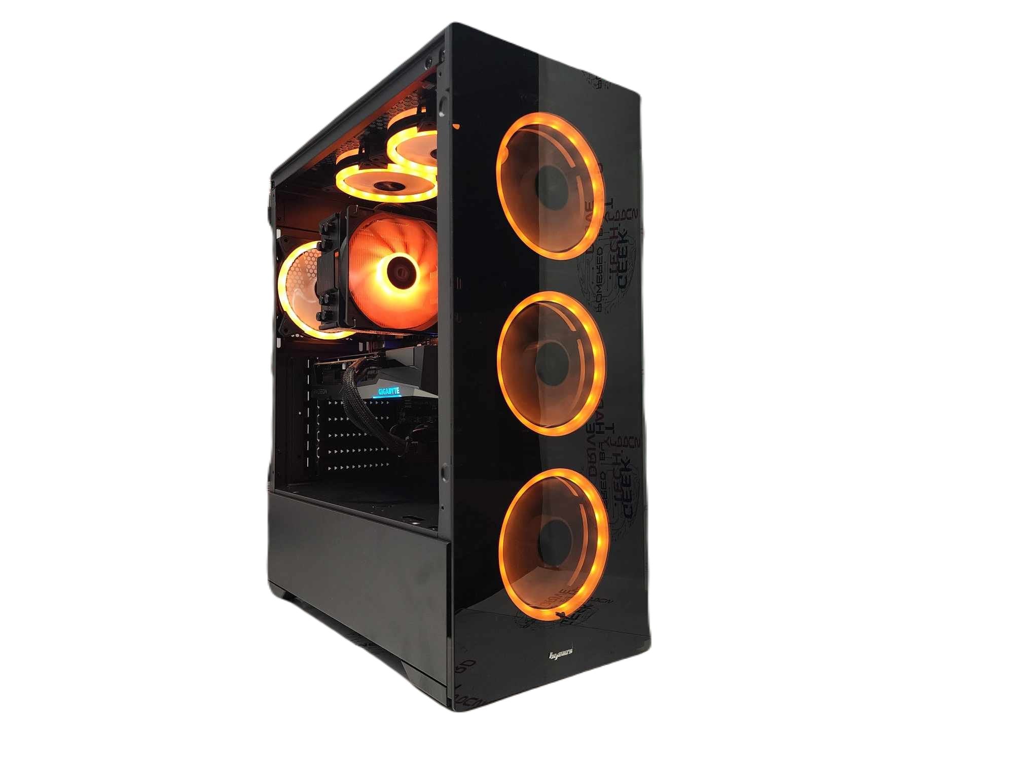 Custom Gaming Desktop PC Ryzen 7 7800X3D 2TB Gen4 + 2TB SSD RX 6600 XT 64GB Black Vog A620M - Geek Tech