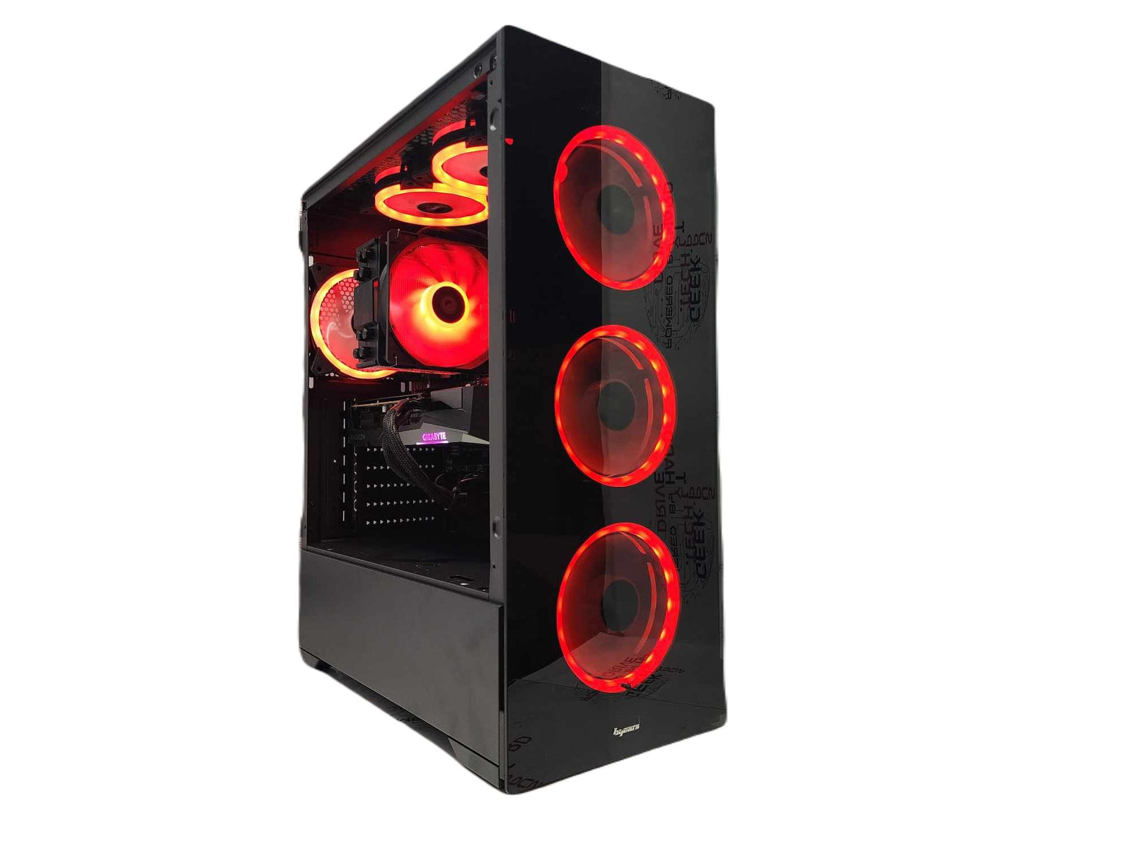 Custom Gaming Desktop PC Ryzen 7 7800X3D 2TB Gen4 + 2TB SSD RX 6600 XT 64GB Black Vog A620M - Geek Tech