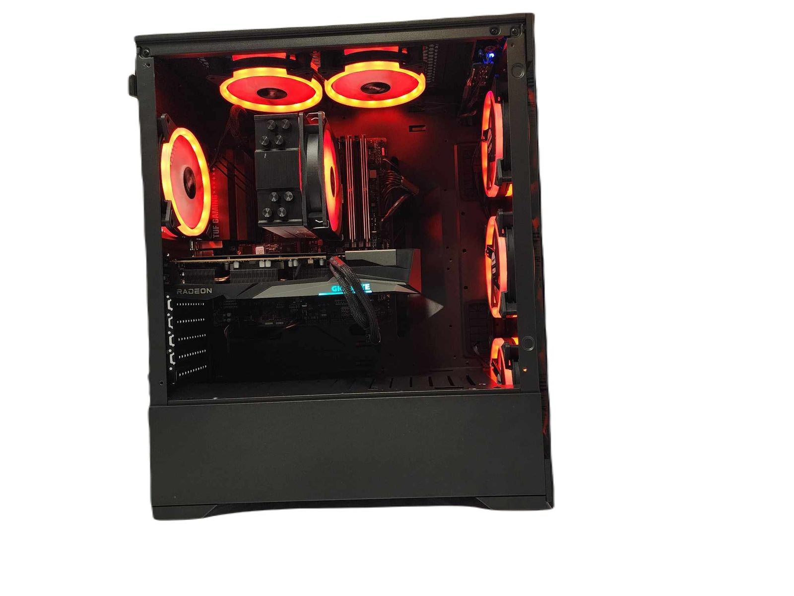 Custom Gaming Desktop PC Ryzen 7 7800X3D 2TB SSD RX 6600 XT 32GB Black Vog A620M - Geek Tech